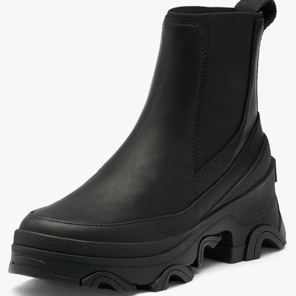 Sorel Brex Black Ankle Boots with Chunky Sole